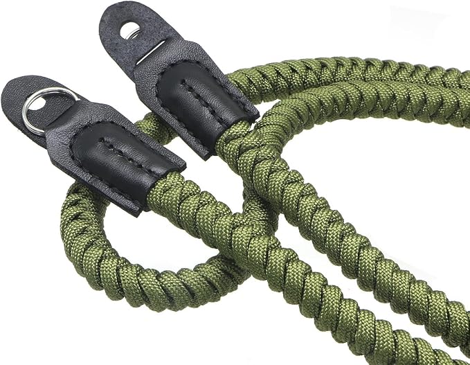 Paracord Camera Strap Long Camera Neck Shoulder Strap for SLR DSLR Digital Mirrorless Cameras 47inch/120cm Green - Image 3