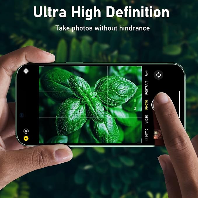 UniqueMe for iPhone 13 Pro/13 Pro Max Camera Lens Protector - Alpine Green | Strong Drop Protection, Not Easy to Fall-off, Metal Ring, Tempered Glass, Rear Camera Screen Cover, Alpine Green - Image 7