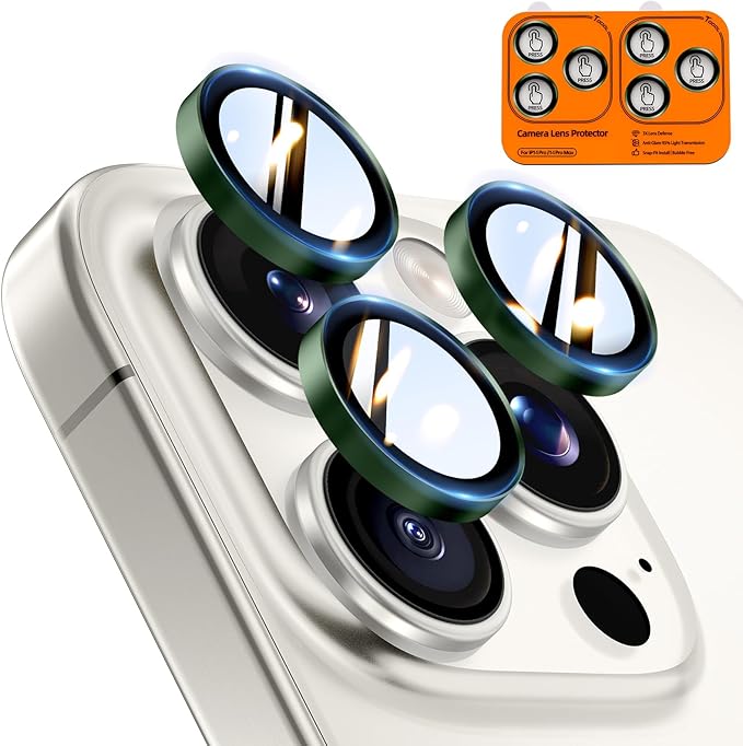 TOCOL for iPhone 14 Pro Max Camera Lens Protector/iPhone 14 Pro Camera Lens Protector Tempered Glass HD Individual Scratch Resistant Cover Accessories Case Friendly 2 Pack（Alpine Green） by TOCOL