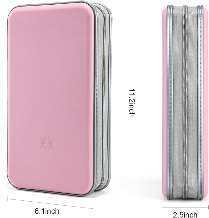 alavisxf xx CD Case, 96 Capacity Hard Plastic Disc Storage Holder for Car | CD DVD Holder, Portable Hand Strap, Zipper Closure, Anti-Slip Scratch-Resistant Sleeves, Disc Storage, for Home Office Travel - Image 4