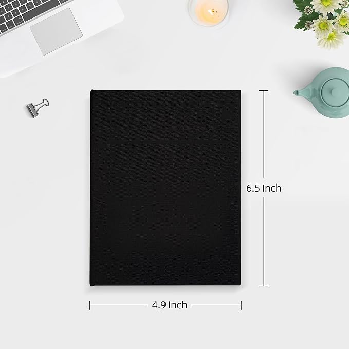 Mublalbum 2 Pack Small 4x6 Photo Album, 52 Pockets, Linen Cover,Black | Linen Cover, Portable Mini Picture Book, Holds 52 Vertical Pockets for Artwork Postcards, Picture Storage - Image 2
