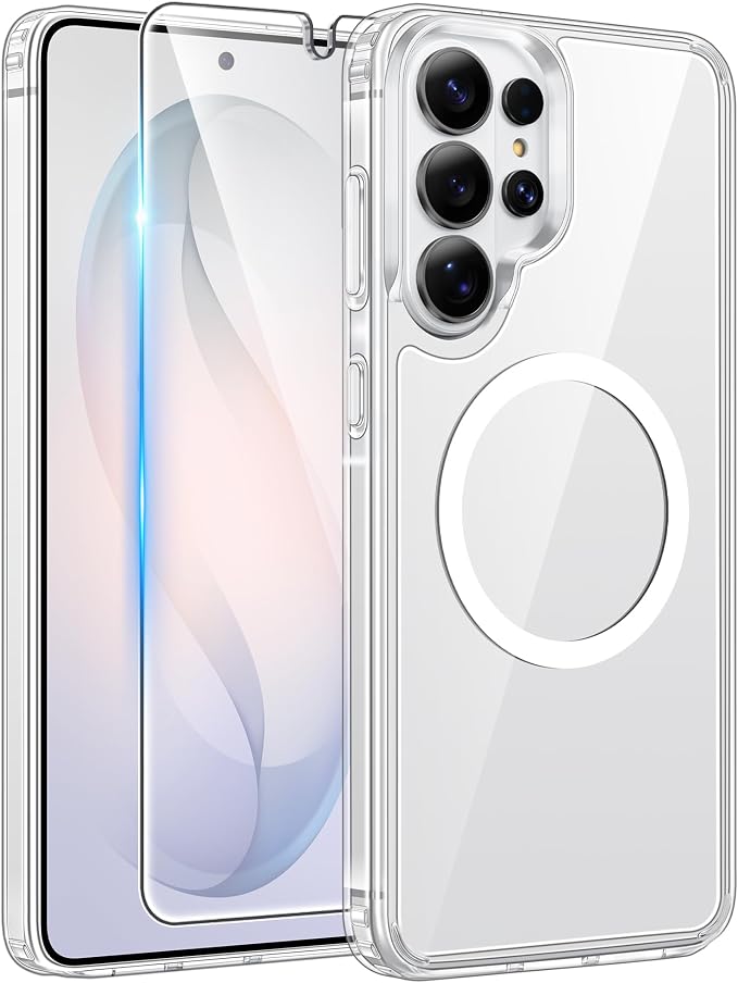 FNTCASE for Samsung Galaxy S26 Ultra Case Clear, Fit for Magsafe | Screen Protector, Anti Yellowing Magnetic Back, 14FT Military Grade Drop Protection, Shockproof Protective Phone Cover by FNTCASE