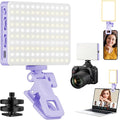 120 LED Selfie Light for iPhone, Portable Phone Light with Clip & Camera Tripod Adapter - 5000mAh Rechargeable, 3 Lighting Modes, CRI 97+ for Video Recording, TikTok, Tripod Mount Rings by Singwil