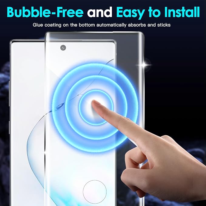 Didisky 2 Pack Screen Protector for Samsung Galaxy Note 10 Tempered Glass, 3D Curved Full Coverage,Bubble Free, Anti Scratch,Easy to Install,HD Clear,9H Hardness - Image 5
