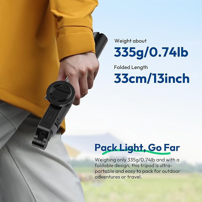 ULANZI TT88 Magnetic Tripod for iPhone 17, 57" Extendable Selfie Stick w Remote, 2-in-1 Phone Clip & Dual Cold Shoe Mounts-Lightweight Phone Tripod Stand for Vlogging, Travel, Video Recording, Black - Image 9
