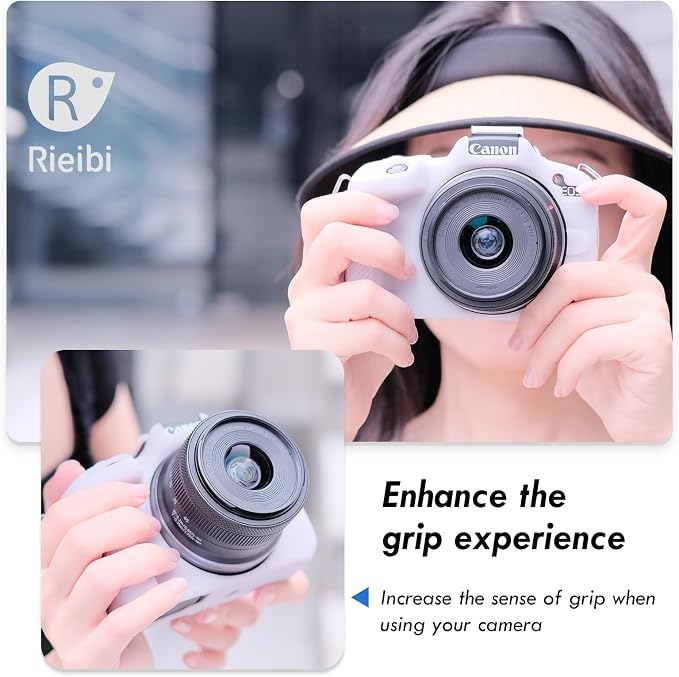 Rieibi EOSR50 EOS R50 Case, Soft Silicone Protective Case for Canon EOS R50 EOSR50 Vlogging Camera, Lightweight EOS R50 Camera Case Cover Grip Body Skin - Light Pink - Image 7