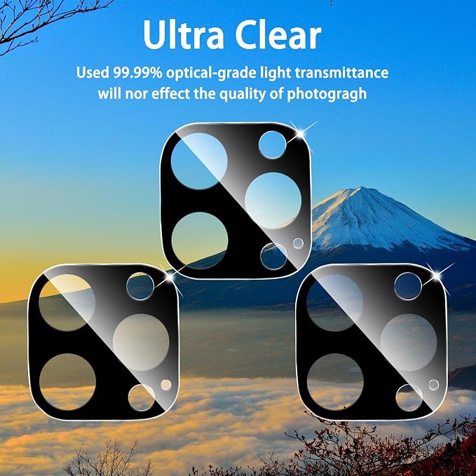 Dengduoduo 3 Pack Camera Lens Protector for iPhone 13 Pro 6.1" & iPhone 13 Pro Max 6.7", Tempered Glass, Ultra HD, 9H Hardness, Anti-Scratch, Case Friendly, Easy to Install [No Affect on Night Shots] - Image 3