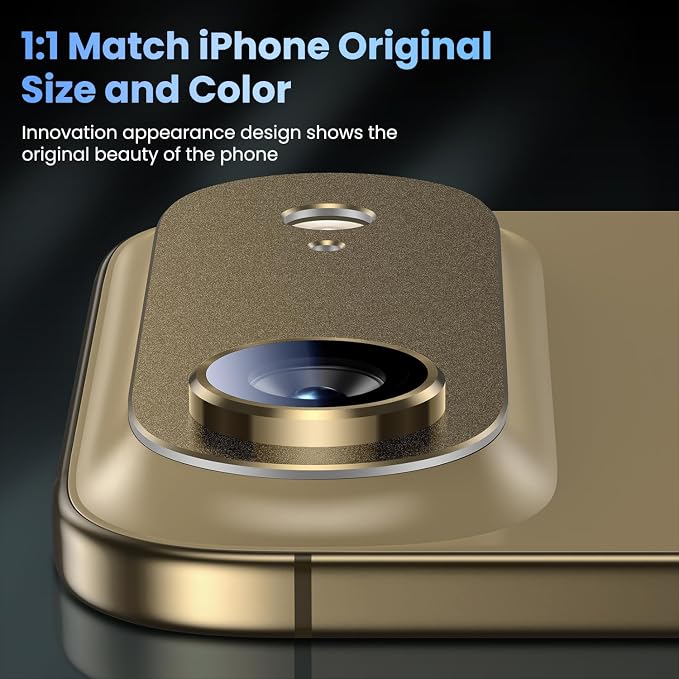 Uyiton for iPhone Air Camera Lens Protector, Metal Frame Glass Cover | Not Easy to Break, Strong Adsorption, Case-Friendly, Metal 9H Sapphire Glass Rear Camera Screen Cover, Brown - Image 5
