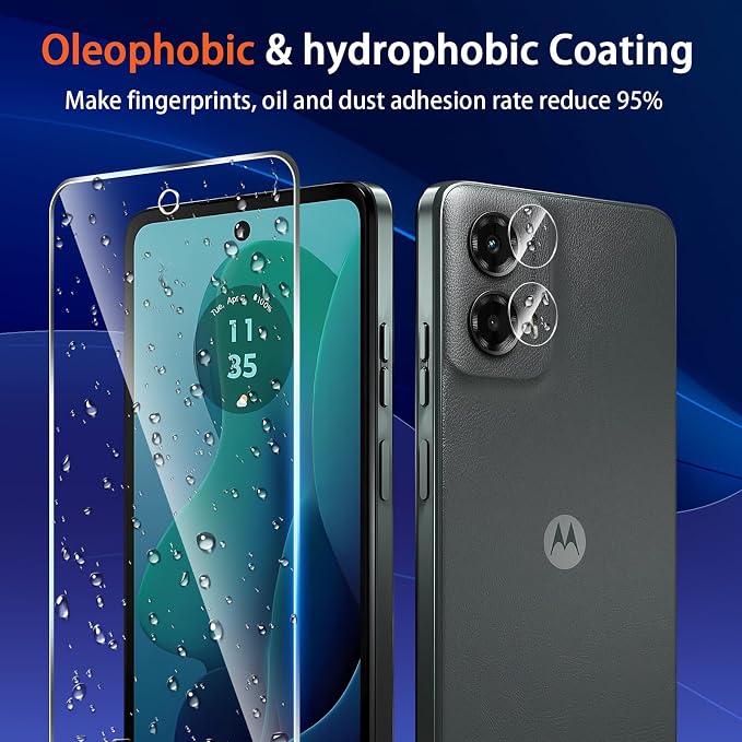 (3+2 Pack) Designed for Motorola Moto G 5G 2024 Tempered Glass Screen Protector + Camera Lens Protector,[3D Touch][Bubble-Free][Anti-Scratch] Screen Protector Glass For Motorola G 5G 2024 - Image 5