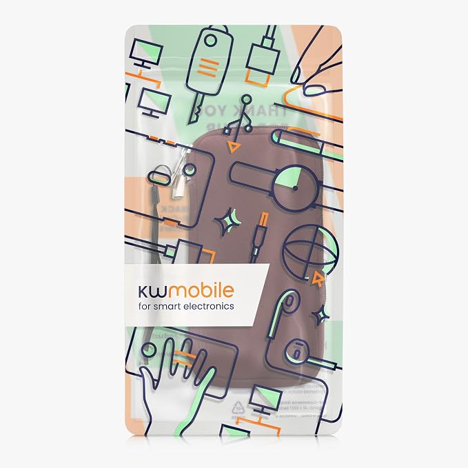 kwmobile Universal Phone Pouch Size XXL - 7" - Neoprene Smartphone Pouch with Zip - Water-Repellent Mobile Phone Case - Sleeve in Berry - Image 7