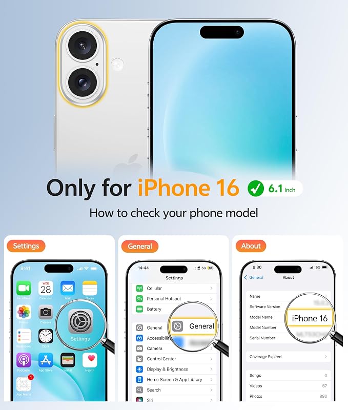 FNTCASE for iPhone 16 Case, Fit for Magsafe, Screen Protector, White | Full Camera Protection, Translucent Matte, 14FT Military Grade Drop Proof, Shockproof Protective Phone Cover - Image 2