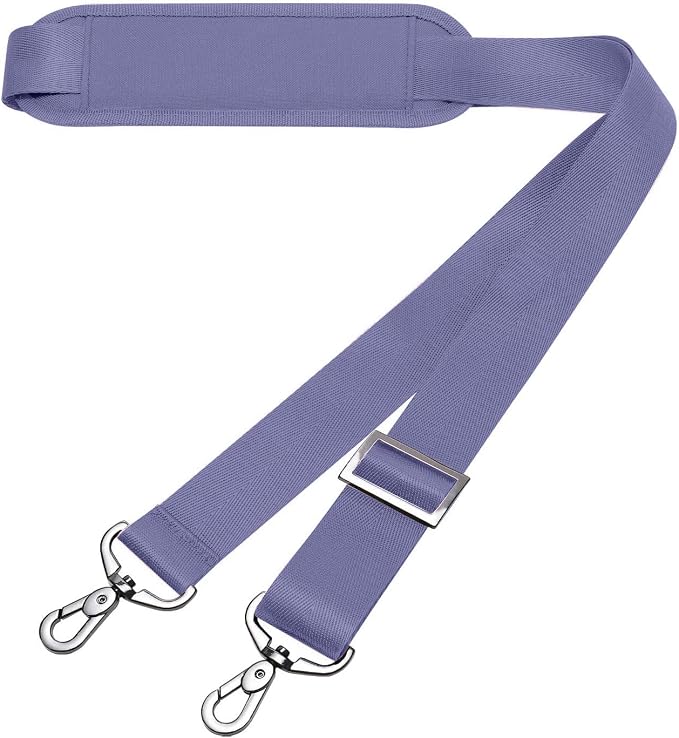 MOSISO 56 inch Shoulder Strap, Adjustable Soft Universal Non-Slip Strap | Thick Replacement Strap, Fit Padded with Metal Swivel Hooks for Laptop Shoulder Bag/Laptop Messenger Bag, Lavender Gray by MOSISO