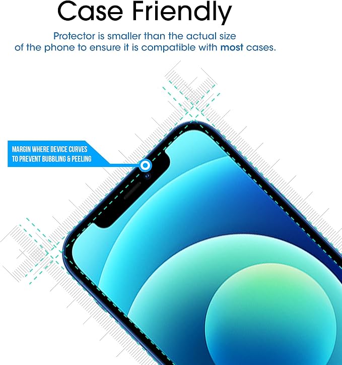 amFiIm OneTouch for iPhone 12/12 Pro Screen Protector 6.1" Tempered Glass | Auto-Alignment, 30s Install, Bubble Free, 9H Hardness, Scratch & Drop Protection, HD Clear, Case Friendly, 2 Pack (12P-6.1'') - Image 4