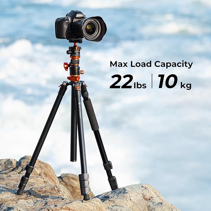 K&F CONCEPT 90''/230cm Ultra High Horizontal Overhead Camera Tripod | Metal Ball Head, 10KG Load Capacity, Detachable Monopod, Flexible Shooting DSLR Travel Video Tripods T254A7+BH-28L - Image 4