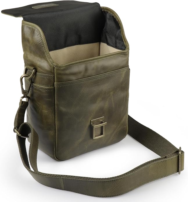 MegaGear Genuine Leather Camera Messenger Bag Mirrorless Portable electronic device cover - Image 4