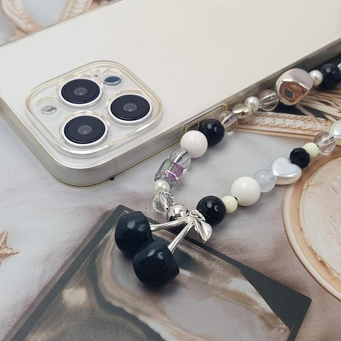 cioatu Phone Charms Cute Cherry Butterfly Cell Phone Lanyard Strap Wrist Strap for Bag Airpods Camera Pendants Decor - Image 3