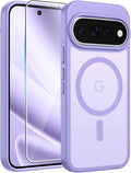 FNTCASE for Google Pixel 11 Pro XL Case, Fit for Magsafe, Screen Protector | Translucent Matte Magnetic Back, 14FT Military Grade Drop Protection, Shockproof Protective Phone Cover, Light Purple by FNTCASE