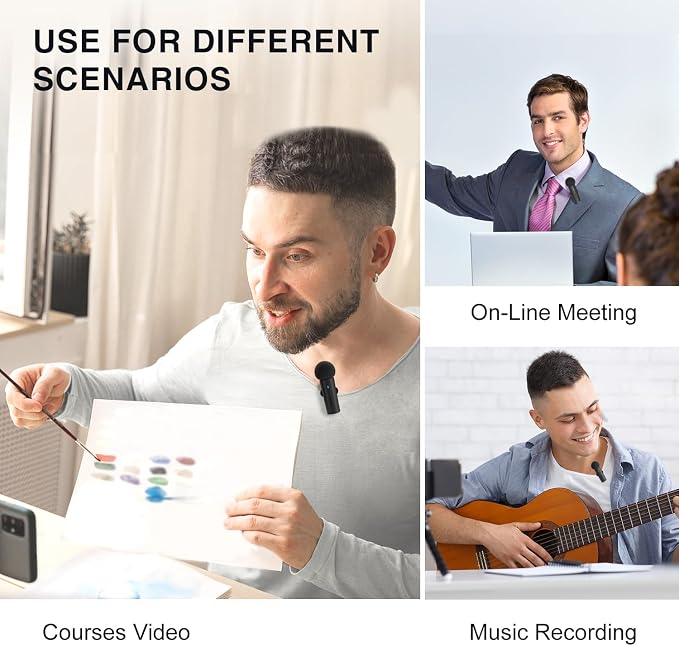 FIFINE M8 Wireless Lavalier System Dual Lapel Mic for Video Interview Vlog | 2 Microphones with Type C Receiver, Clear Sound for Android Phone Tablet Iphone15 Laptop YouTube - Image 7