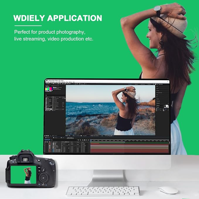 Aimosen 10x10FT Green Screen Backdrop for Photography, Large Background for Zoom Meetings, High Density Polyester Fabric Chromakey Backdrop Curtain for Video Photoshoot Studio Gaming - Image 2