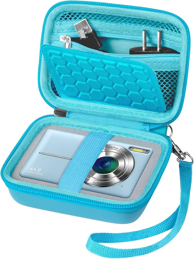 Comecase Carrying & Protective Case for Digital Camera, for CAMKORY/for Kodak Pixpro/for Canon PowerShot ELPH 180/190 / for Sony DSCW800 DSCW830 Cameras for Travel - Sky Blue by COMECASE