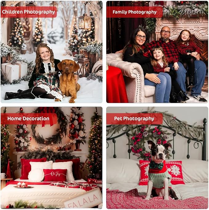 Kate Christmas Arch Door Backdrops Winter White Snow Land Photo Background Party Supplies Stduio Props, 7x5ft - Image 4