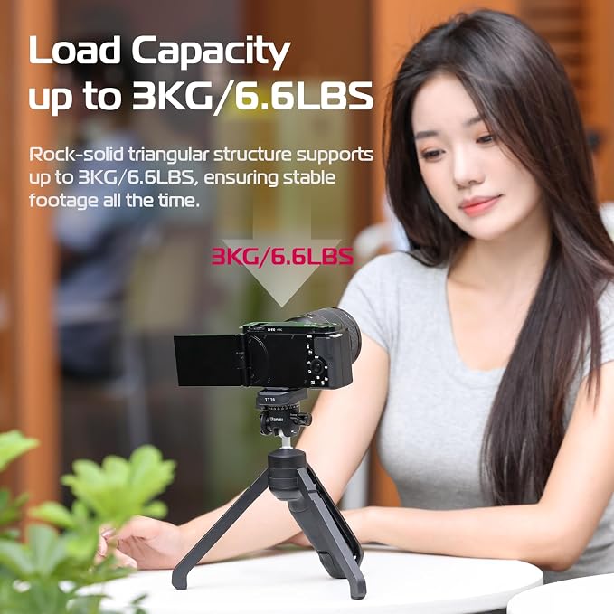 ULANZI TT38 One-Click Opening Vlogging Tripod w Uka F38 Quick-Release | One-Click Open, UKA F38 Quick Release, Cold Shoe, Panoramic Ball Head, Hidden Hook, for Sony Canon Nikon Fujifilm - Image 5