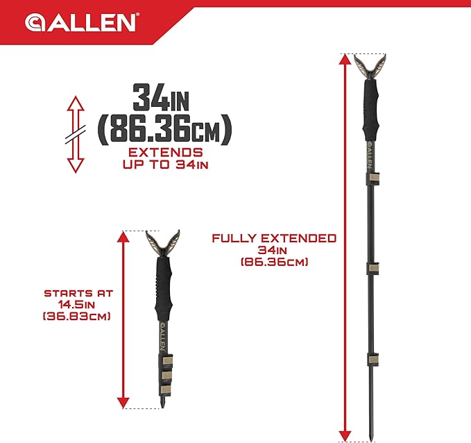 Allen Company Monopod Shooting Stick and Gun Rest - Adjustable Height - Removable Cradle - Padded Grip - Aluminum - Rifle Shooting Rest, Camera Stand - Gun Accessories, Hunting Gear - Image 3