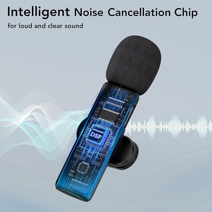 HEHOTTC 3 in 1 Mini Wireless Lavalier Microphone for All Devices (iOS, Andriod, Camera, PC) - Noise Reduction Lapel Mic for Recording, Clip on Omni Lav Mic for Video Recording, Tiktok, YouTube, Vlog - Image 5