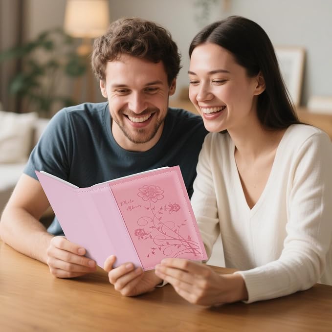 Artmag Photo Album 5x7 Clear Pages Pockets Leather Cover Slip Slide in Photo Album Book Holds 100 Vertical 5x7 Photos Picture Book for Wedding Family (Pink) - Image 5
