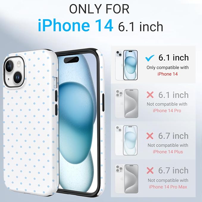 TPU Phone Case for iPhone 14, MagSafe Wireless Charging Compatible, Shockproof Slim Fit Protective Cover with Anti-Yellowing & Raised Camera Protection (Polka dot 3, iPhone 14) - Image 2