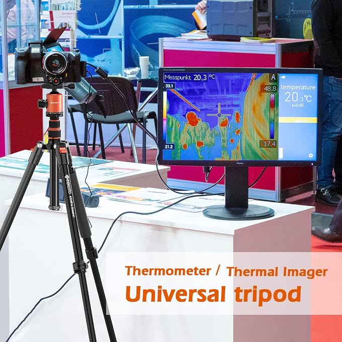 77’’ Tripod, Camera Tripod for DSLR, Compact Aluminum Tripod with 360 Degree Ball Head and 8kgs Load for Travel and Work - Image 9
