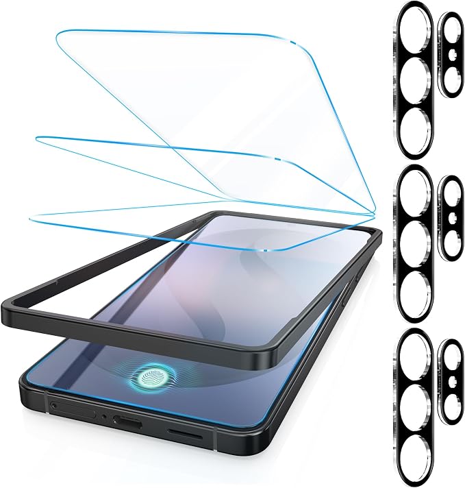 Fotbor [3+3 Pack Anti Blue Light Screen Protector for Samsung Galaxy S26 Ultra with 3 Pack Camera Lens Protector, [Alignment Frame] 9H Hardness, Easy Install, Ultrasonic Fingerprint Compatible by Fotbor