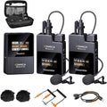 COMICA BoomX-D2 Wireless Lavalier Microphone for Camera iPhone & Android | 656ft Stable Range, Noise Cancelling, Dual Lapel Mic System with 2 Transmitters, Ideal for Vlog, YouTube, Content Creators by COMICA
