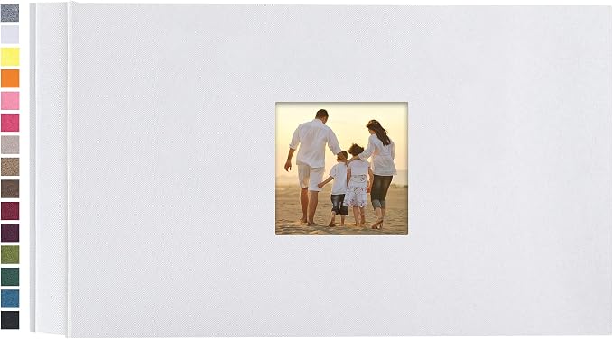 potricher Photo Album 4x6 Pictures, 100 Pockets, Linen Cover, White | Linen Cover, Front Window, Large Capacity 4x6 Picture Albums, Photo Book for Family, Wedding, Anniversary, Baby, Keepsake by potricher