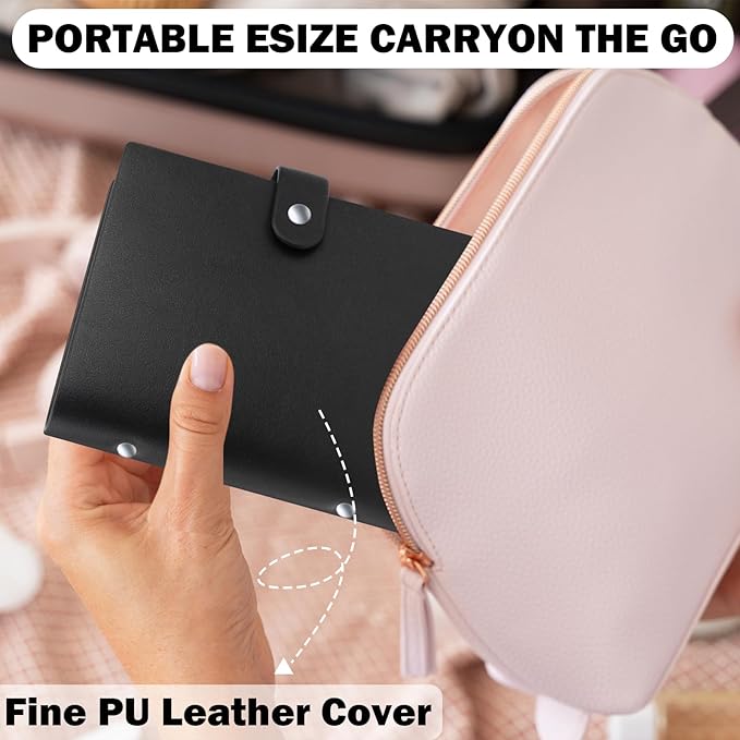 2 Pack Small Photo Albums 5x7 Pictures, 104 Photos Total, Black | Leather Cover, Buckle Design, Acid-Free Pages, Top-Loading Pockets, Compact Carry, Photos Postcards & Artwork - Image 6
