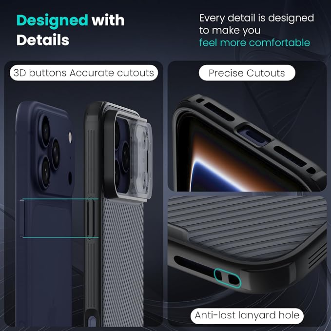 Nillkin for iPhone 17 Pro Case with Slide Camera Cover & Thin Slim Fit | Shockproof Protective | Protector Privacy | Phone Case Camera Lens Protector, Transparent Black - Image 6