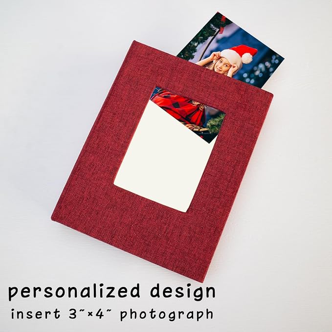 Small Photo Album 5x7 Linen Picture Book, Each Mini 26-Page Album Holds 52 Photos, Art Presentation Folder for Postcards & Picture Storage - Image 2