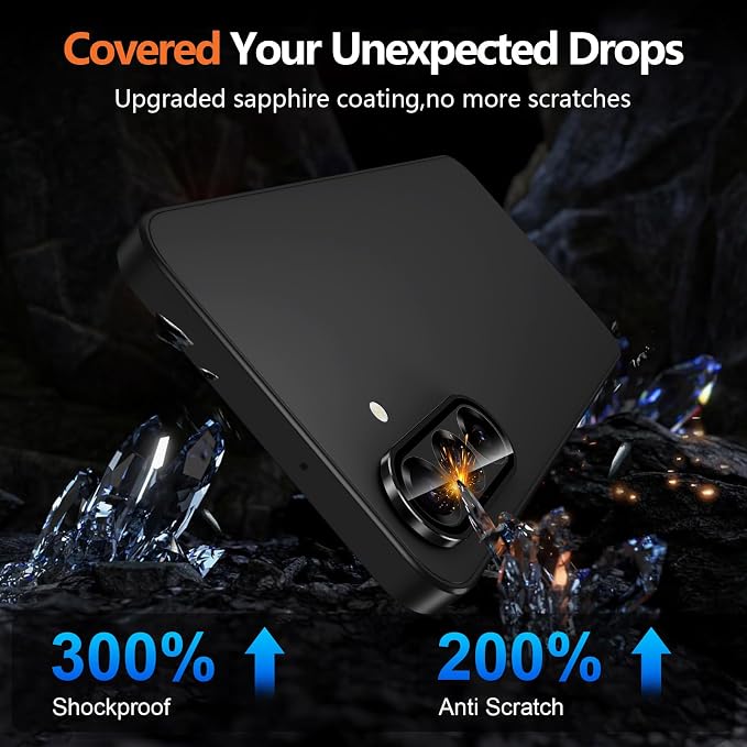 for Samsung Galaxy A36/A56 Camera Lens Protector, Individual Metal Ring Tempered Glass Lens Cover, [Strong Adsorption] Scratch Resistant Ultra-Thin HD Clear Lens Cover, 1 Set-Black Ring - Image 5