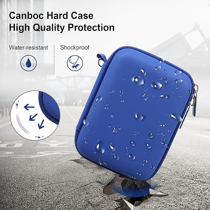 Canboc Carrying Case for KODAK PIXPRO C1 Friendly Zoom Digital Camera | For Canon PowerShot ELPH 360 HS A/ 360 HS/ 360/ IXY 650 Digital Camera, Mesh Pocket fit Cable, SD Card, Blue (Case Only) - Image 4