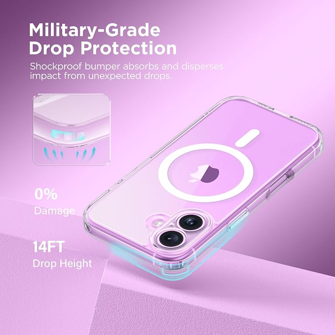 CAPRARO for iPhone 16 Case, Compatible with MagSafe Clear | Upgraded [Full Camera Protection] Protective Translucent Matte Women Girl Magnetic Phone Case Cover, Clear - Image 6