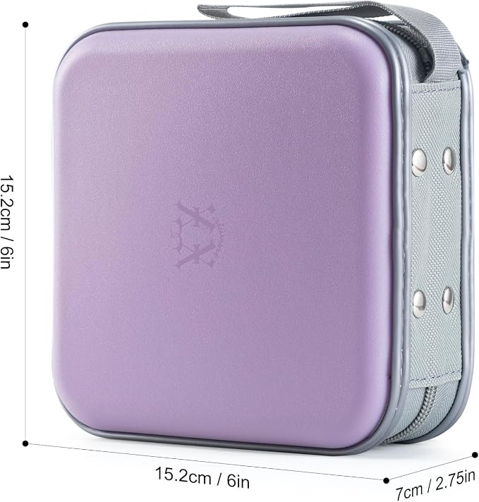 alavisxf xx CD Case, 48 Capacity Hard Plastic Zipper Disc Wallet for Car | DVD Holder, Portable Hand Strap, Anti-Slip Sleeves, Scratch-Resistant Sleeves, Disc Storage Organizer, for Home Office Travel - Image 2