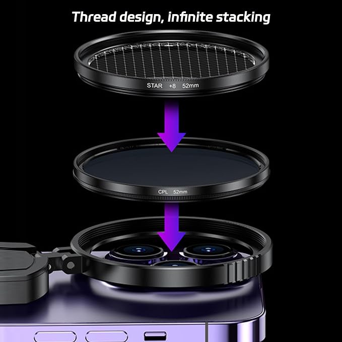 Magnetic CPL Phone Camera Filter Kit, Quick Mount Polarizing Filter, Anti Glare & Color Enhancing Lens Filter for iPhone Mobile Photography, Portable Outdoor Shooting Filter - Image 6