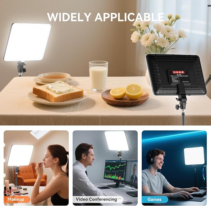2-Pack LED Video Light Kit, 14" Studio Light with Stand & Phone Holder | 50W High Brightness, 2700-6500k Dimmable Photography Lighting for Creators, Podcast, Video Recording, Streaming, YouTube - Image 7