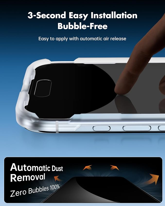UNBREAKcable Privacy Screen Protector for iPhone Air, 2-Pack | True 28° Anti-Spy, Shatterproof Tempered Glass, 9H Hardness, Easy Install, Bubble-Free, Anti-Scratch, Case Friendly - Image 6