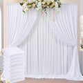 40ftx8ft Wrinkle Free White Backdrop Curtains for Parties, 8 Panels 5x8ft Thick Polyester Backdrop Drapse for Weddings Birthday Photography Background Curtains by ENJOYYOURPARTY