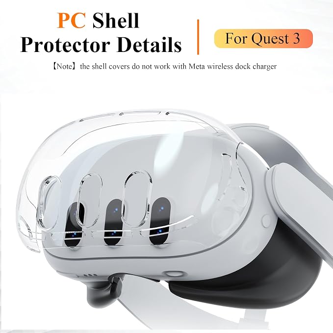 Upgraded Lens Protector Cover for Meta Quest 3, Plastic Hard Protective Shell Cover for Oculus Quest 3, Accessories for Quest 3 - Frosted Clear - Image 6