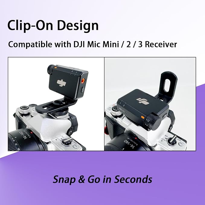 Cold Shoe Camera Mount Adapter for DJI Mic 3 Mini 2 1 Rode Go II Micro Hollyland Lark Synco Insta360 X5 Air Mic Wireless Lavalier Magnetic Microphone Transmitter Receiver Clip Clamp Accessories - Image 6