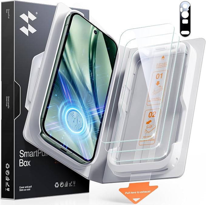 SMARTDEVIL Screen Protector for Google Pixel 9 Pro (3 Pack) + Camera Lens Protector, HD Tempered Glass, Fingerprint Unlock Friendly, 9H Military-Grade Protection, Scratch & Drop Resistant by SmartDevil