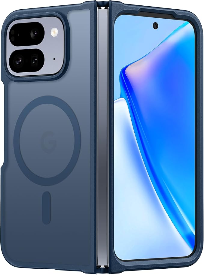 FNTCASE for Google Pixel 10 Pro Fold Case, Fit for Magsafe, Translucent | Matte Back, Strong Magnetic Charging, Slim, Tough, 14FT Military Grade Drop-proof, Anti Slip, Anti Fingerprint, Blue by FNTCASE