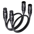 Cable Matters 2-Pack Premium XLR to XLR Cable, Microphone Cable, M-F, 1ft | Mic Cable, Male to Female, 21 AWG Oxygen-Free Copper (OFC), Black by CableMatters